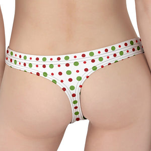 Merry Christmas Dots Pattern Print Women's Thong