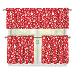 Merry Christmas Elements Pattern Print 3 Piece Kitchen Curtains