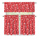 Merry Christmas Elements Pattern Print 3 Piece Kitchen Curtains