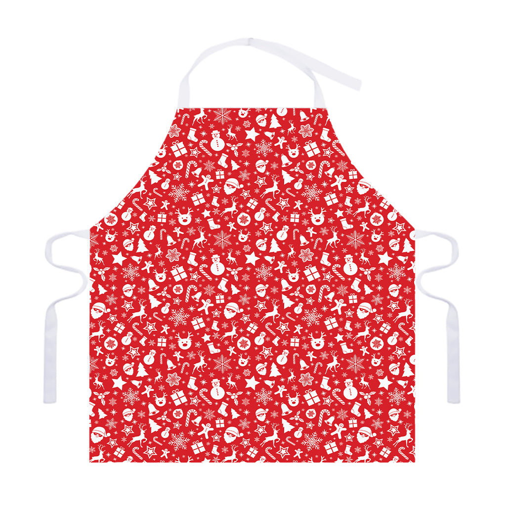 Merry Christmas Elements Pattern Print Adjustable Apron
