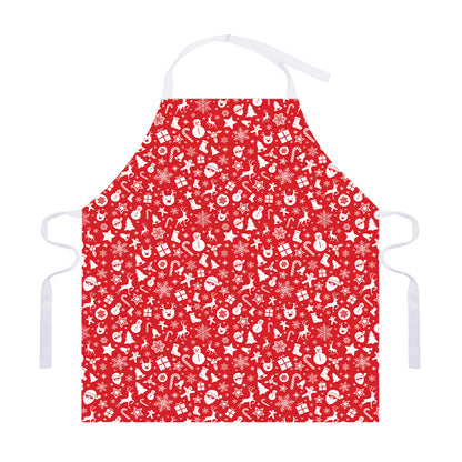 Merry Christmas Elements Pattern Print Adjustable Apron