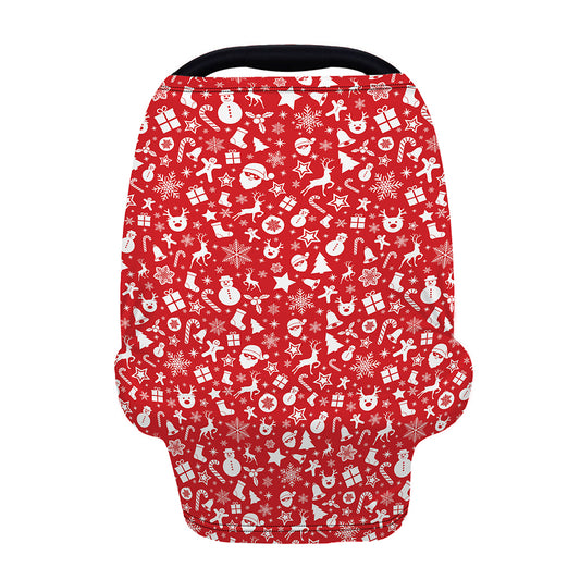 Merry Christmas Elements Pattern Print Baby Seat Cover