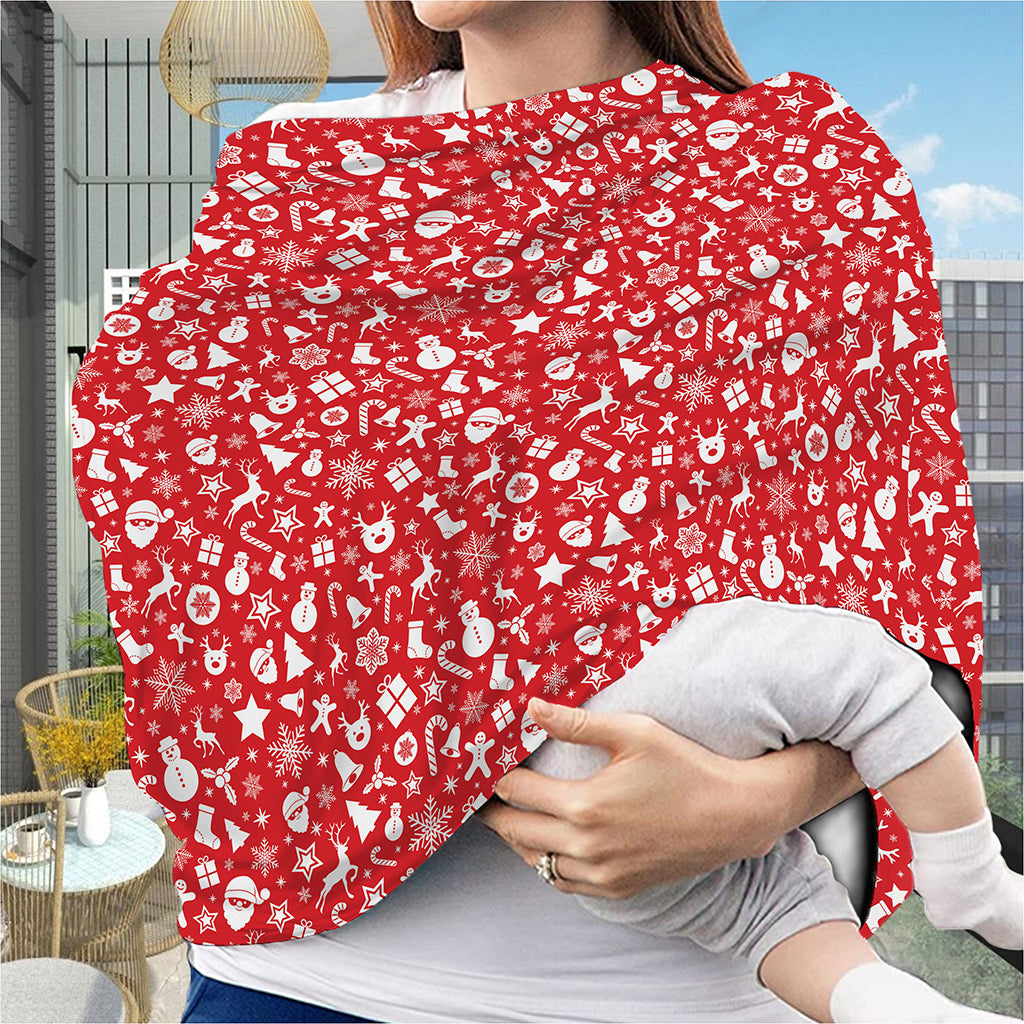 Merry Christmas Elements Pattern Print Baby Seat Cover