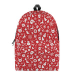 Merry Christmas Elements Pattern Print Backpack