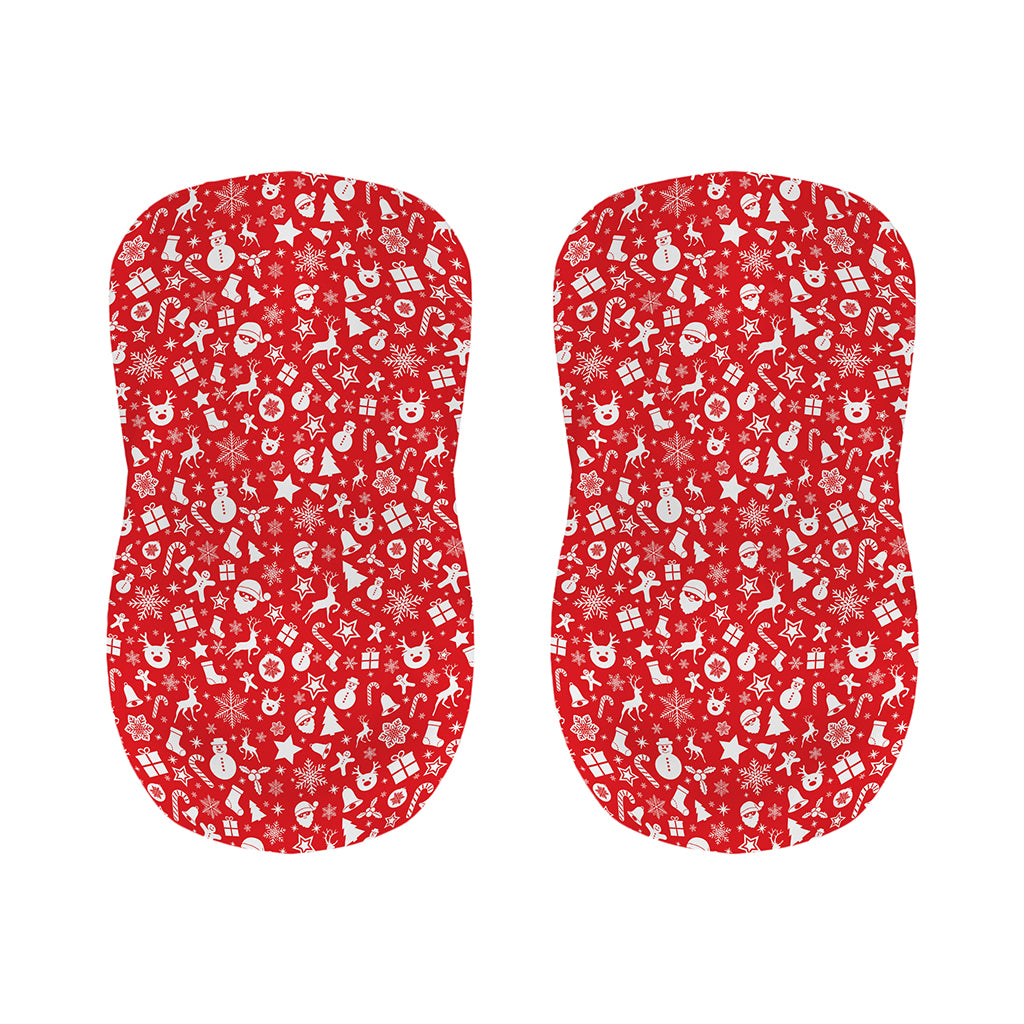 Merry Christmas Elements Pattern Print Bar Stool Covers