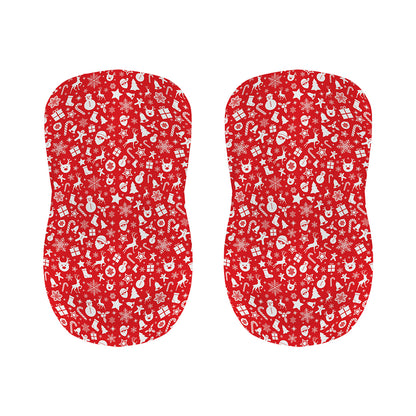 Merry Christmas Elements Pattern Print Bar Stool Covers