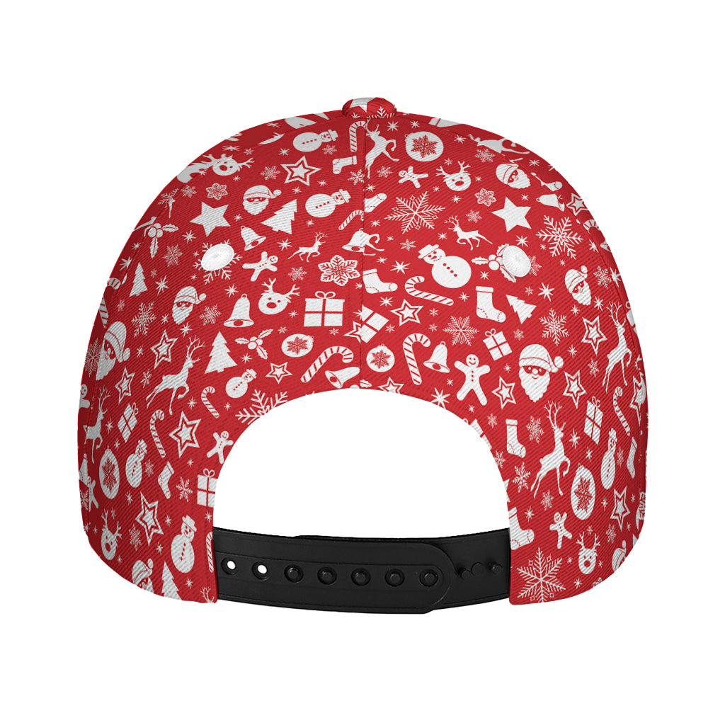 Merry Christmas Elements Pattern Print Baseball Cap