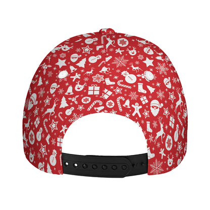 Merry Christmas Elements Pattern Print Baseball Cap