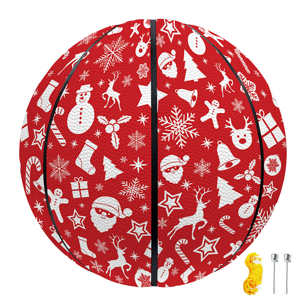 Merry Christmas Elements Pattern Print Basketball