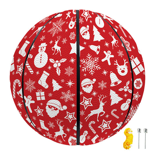 Merry Christmas Elements Pattern Print Basketball