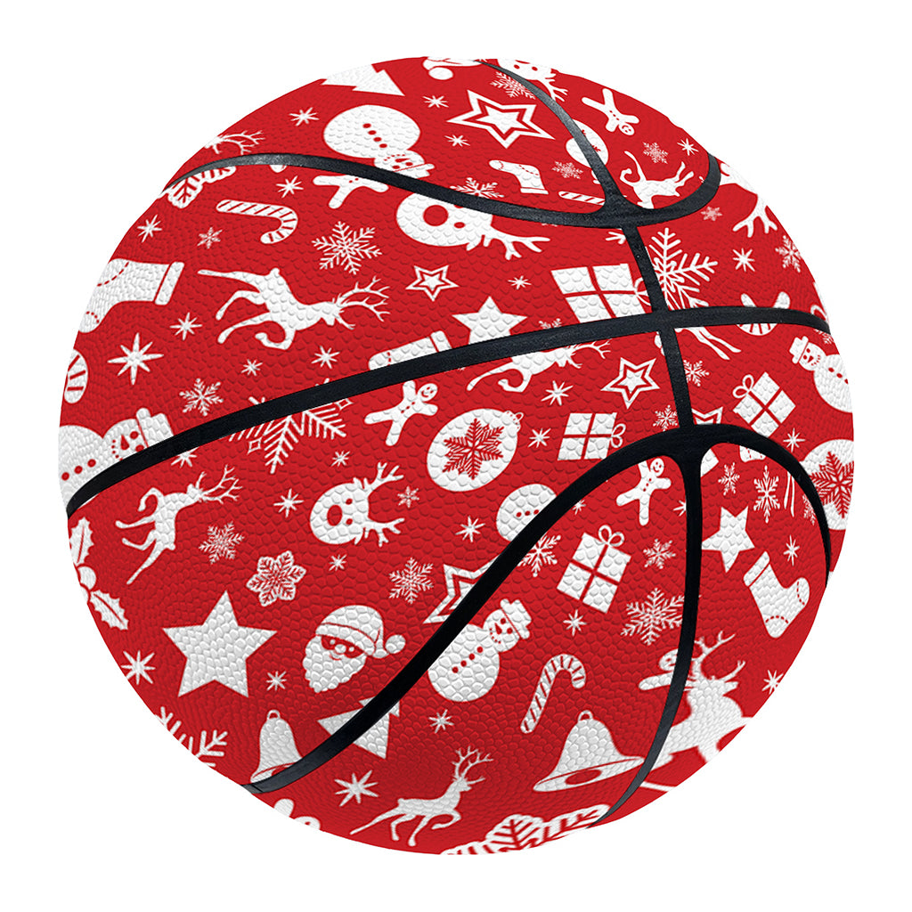 Merry Christmas Elements Pattern Print Basketball