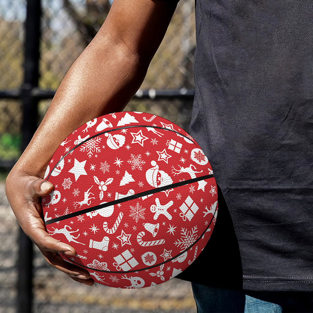 Merry Christmas Elements Pattern Print Basketball