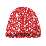 Merry Christmas Elements Pattern Print Beanie