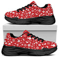Merry Christmas Elements Pattern Print Black Chunky Shoes