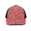 Merry Christmas Elements Pattern Print Black Mesh Trucker Hat