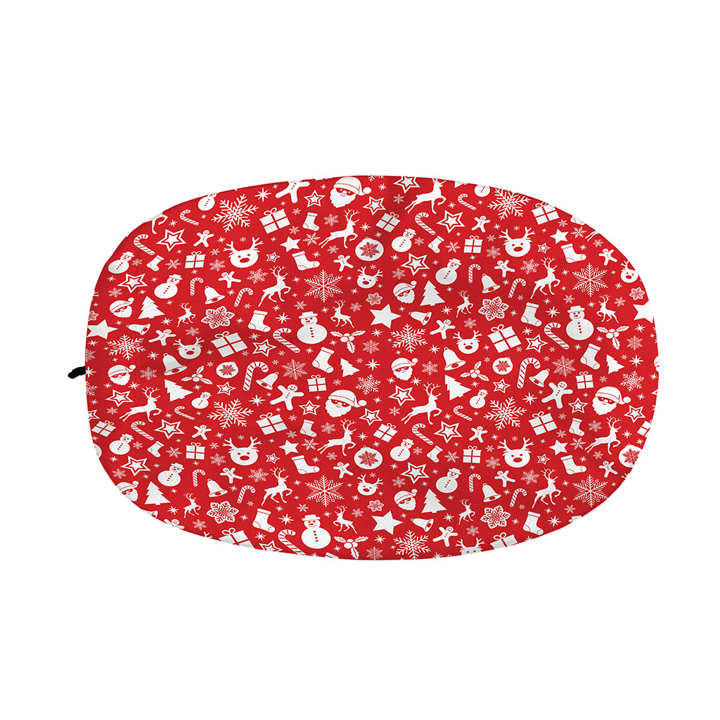Merry Christmas Elements Pattern Print Car Side Mirror Covers