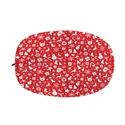 Merry Christmas Elements Pattern Print Car Side Mirror Covers