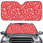 Merry Christmas Elements Pattern Print Car Windshield Sun Shade