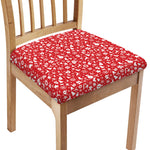 Merry Christmas Elements Pattern Print Chair Cushion Cover