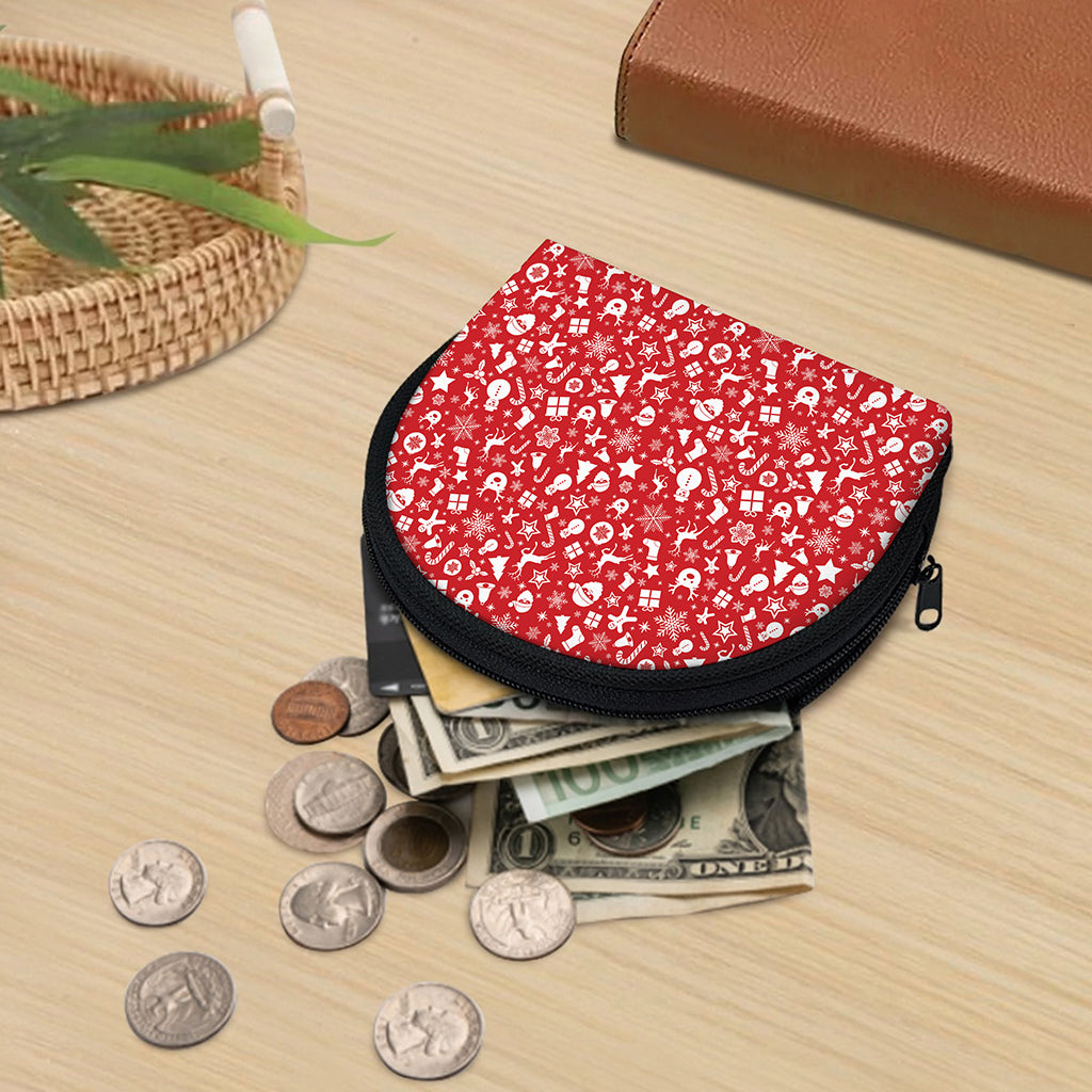 Merry Christmas Elements Pattern Print Coin Purse