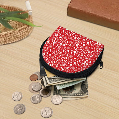 Merry Christmas Elements Pattern Print Coin Purse