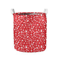 Merry Christmas Elements Pattern Print Collapsible Laundry Basket