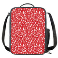 Merry Christmas Elements Pattern Print Crossbody Lunch Bag
