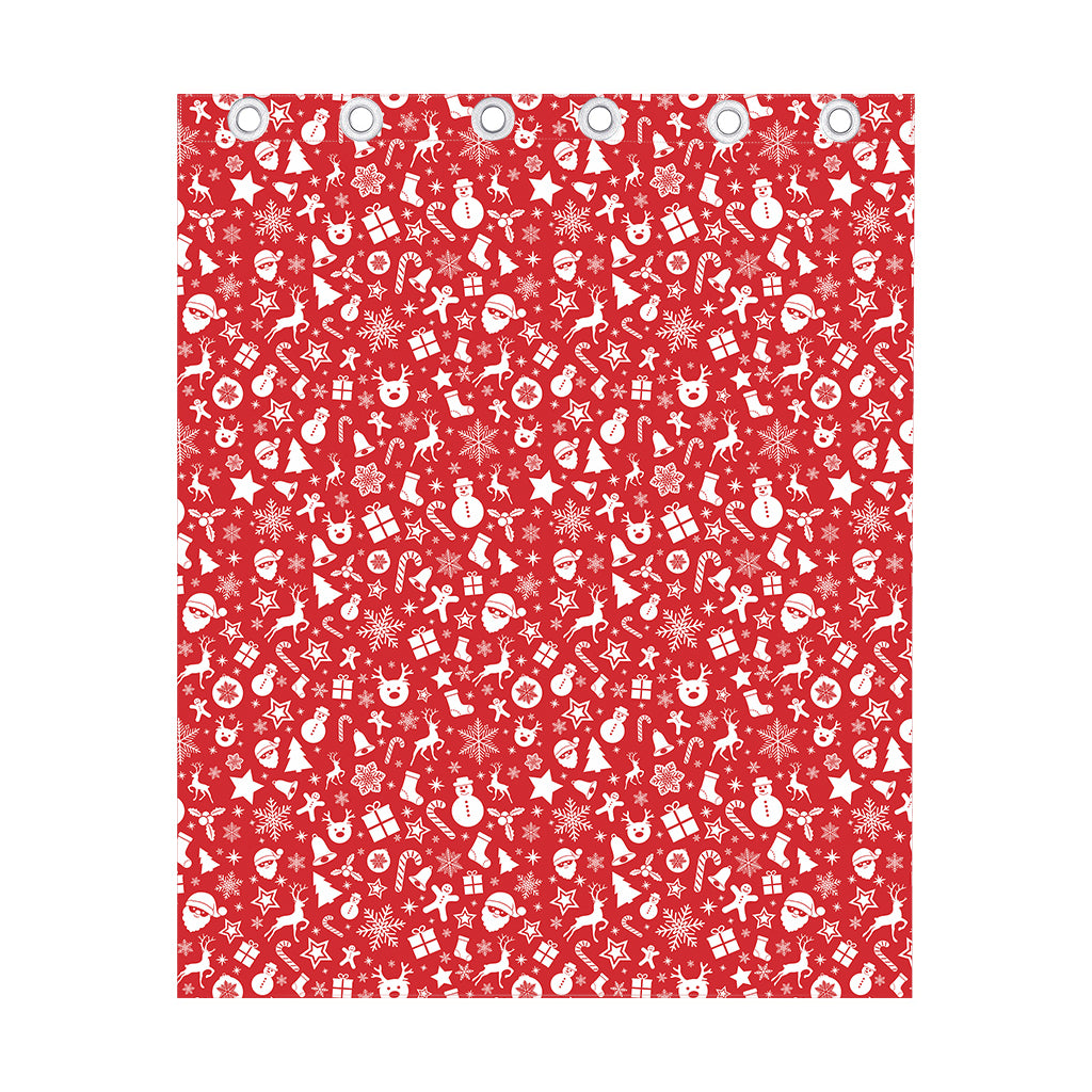 Merry Christmas Elements Pattern Print Curtain