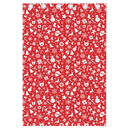 Merry Christmas Elements Pattern Print Curtain