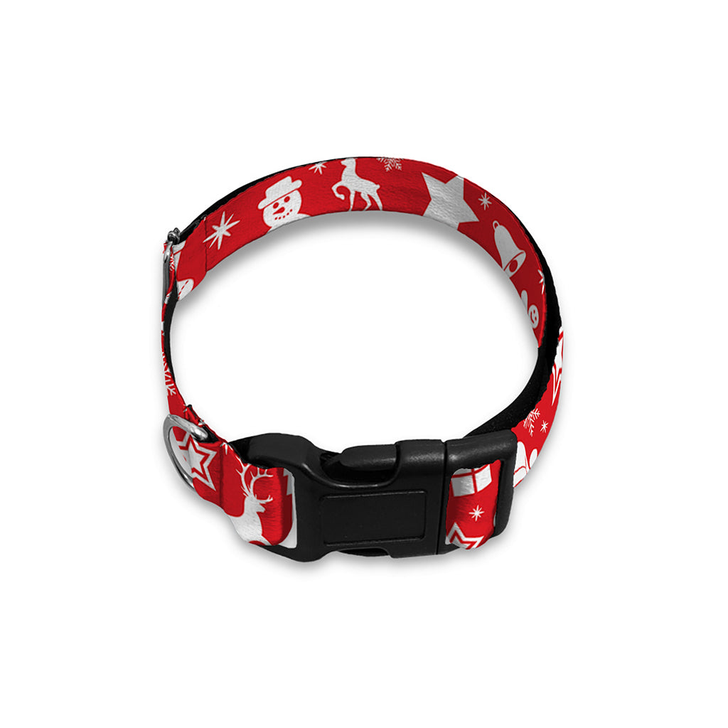 Merry Christmas Elements Pattern Print Dog Collar
