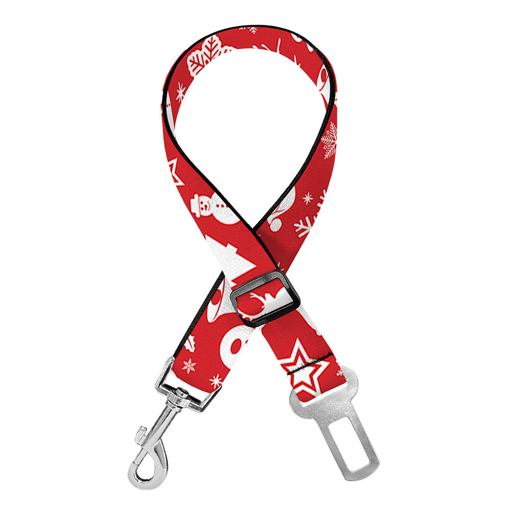 Merry Christmas Elements Pattern Print Dog Seat Belt