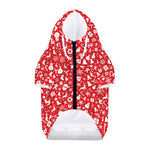 Merry Christmas Elements Pattern Print Dog Zip Up Hoodie