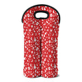Merry Christmas Elements Pattern Print Double Neoprene Wine Tote