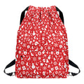 Merry Christmas Elements Pattern Print Drawstring Backpack