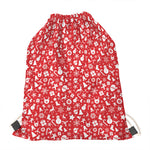 Merry Christmas Elements Pattern Print Drawstring Bag