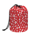 Merry Christmas Elements Pattern Print Drawstring Makeup Bag