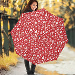 Merry Christmas Elements Pattern Print Foldable Umbrella