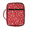 Merry Christmas Elements Pattern Print Front Pocket Bible Bag