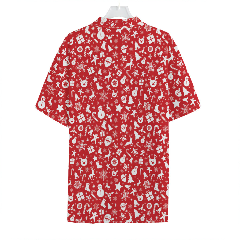 Merry Christmas Elements Pattern Print Hawaiian Shirt