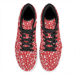 Merry Christmas Elements Pattern Print High Top Leather Sneakers
