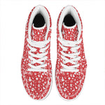 Merry Christmas Elements Pattern Print High Top Leather Sneakers