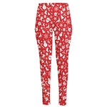 Merry Christmas Elements Pattern Print High-Waisted Pocket Leggings