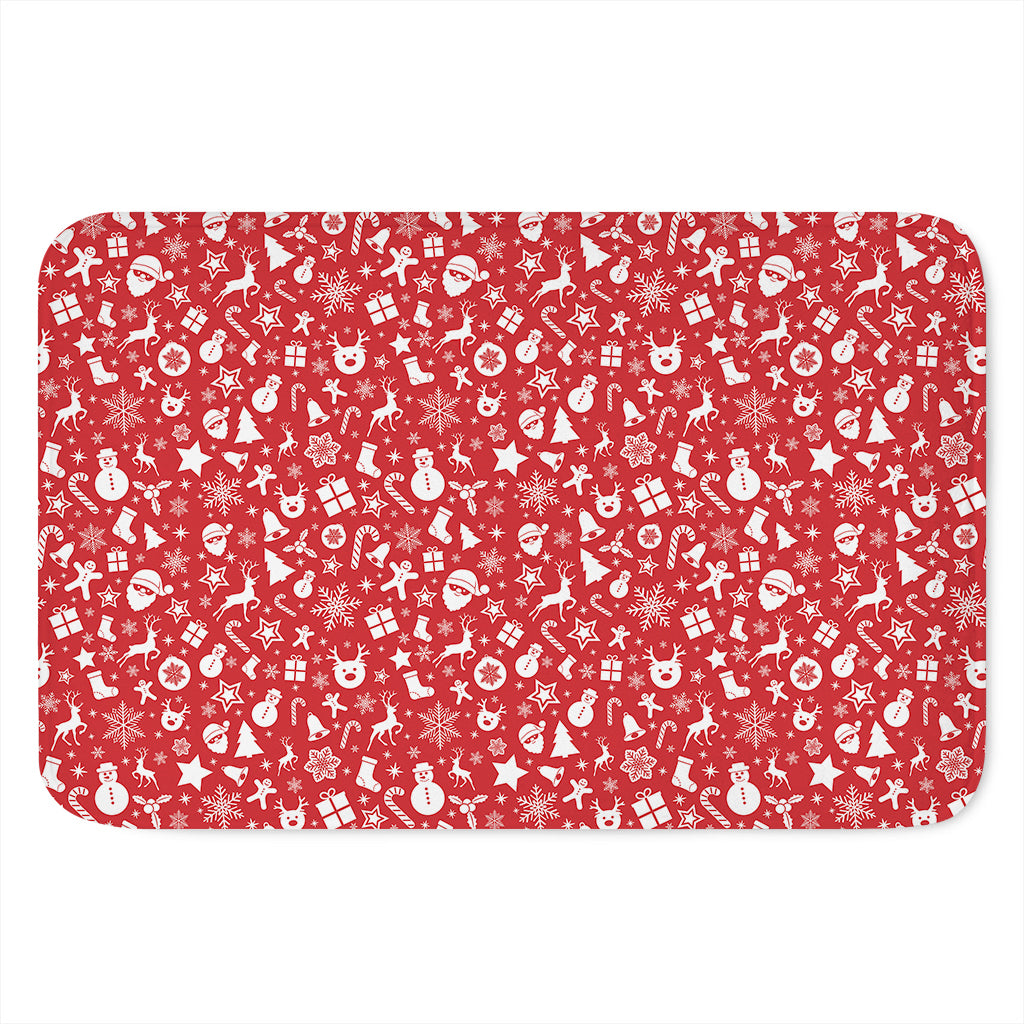 Merry Christmas Elements Pattern Print Indoor Door Mat