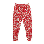 Merry Christmas Elements Pattern Print Jogger Pants