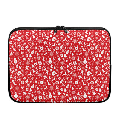 Merry Christmas Elements Pattern Print Laptop Sleeve