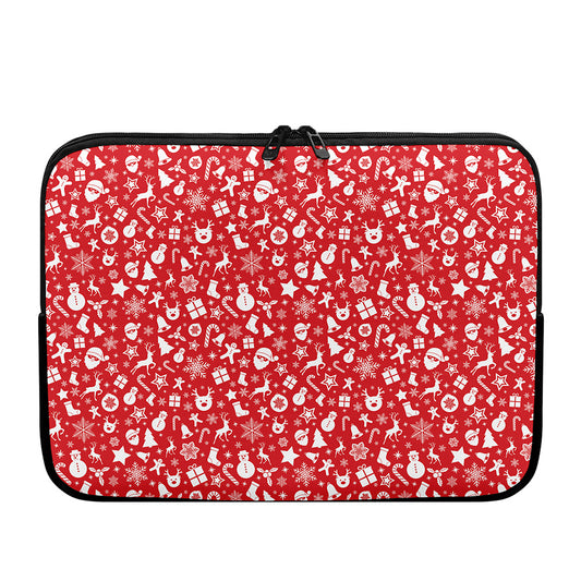 Merry Christmas Elements Pattern Print Laptop Sleeve