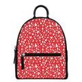 Merry Christmas Elements Pattern Print Leather Backpack