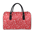 Merry Christmas Elements Pattern Print Leather Duffel Bag