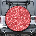 Merry Christmas Elements Pattern Print Leather Spare Tire Cover