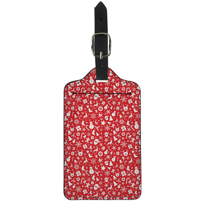 Merry Christmas Elements Pattern Print Luggage Tag